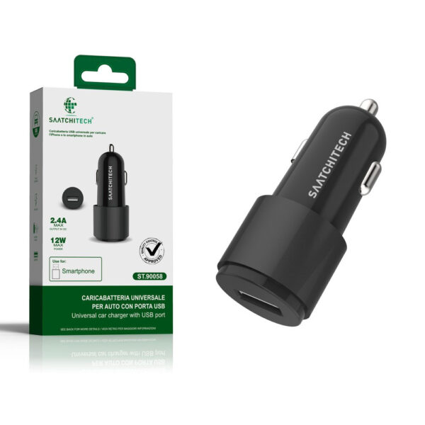 USB car charger 12-24V 12W USB-A Saatchitech